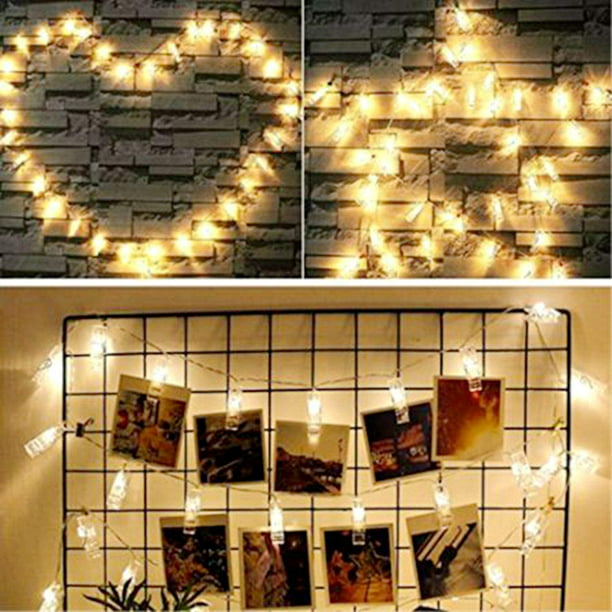 LED Photo Peg Picture Clip Fairy String Lights Birthday Hanging Photograph Decor 